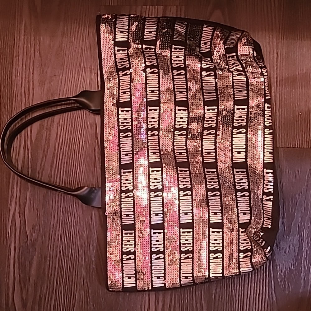 Victoria’s Secret Silver Sequined Tote Bag Purse